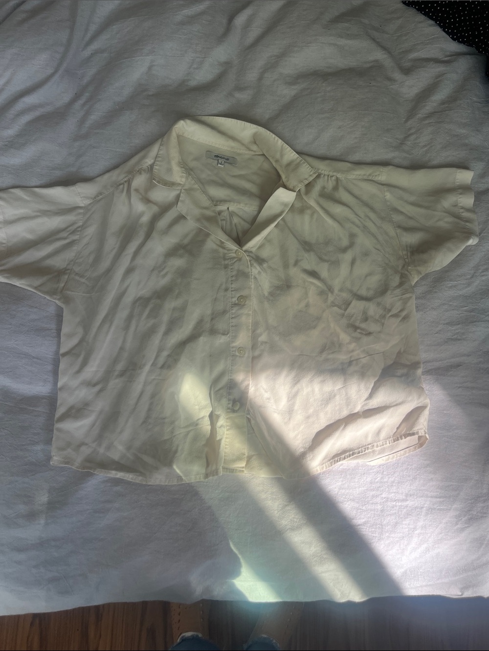 Madewell Cream Collared Button-Up Top